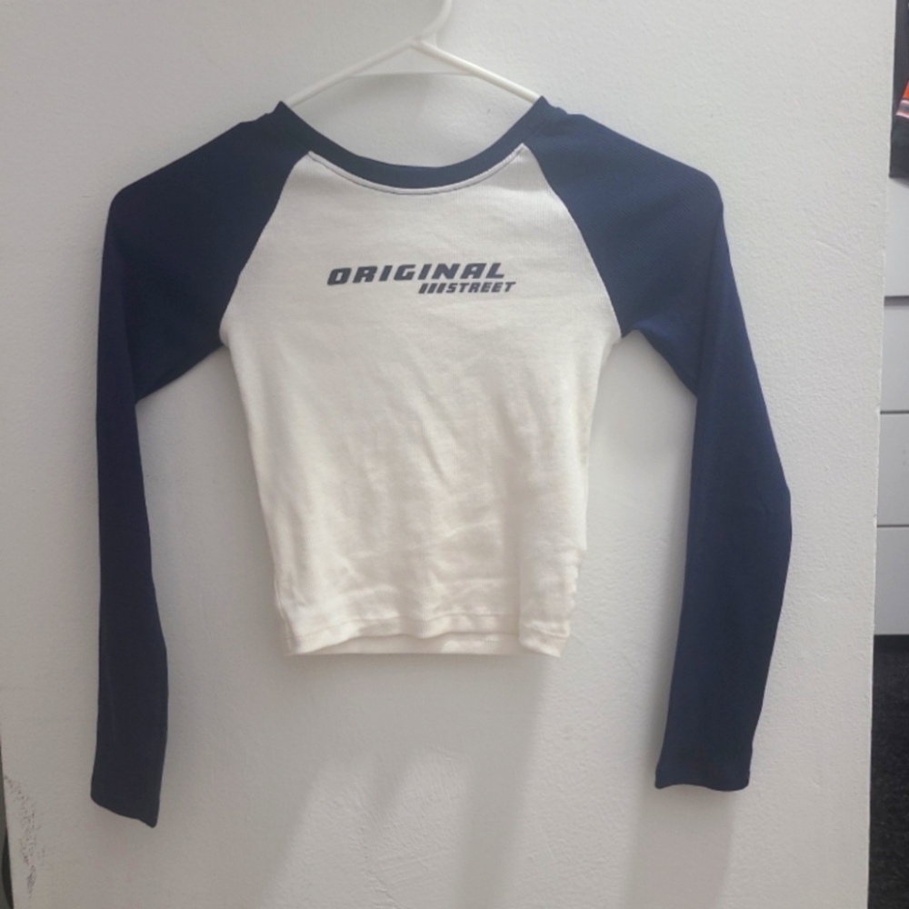Navy and white shirt